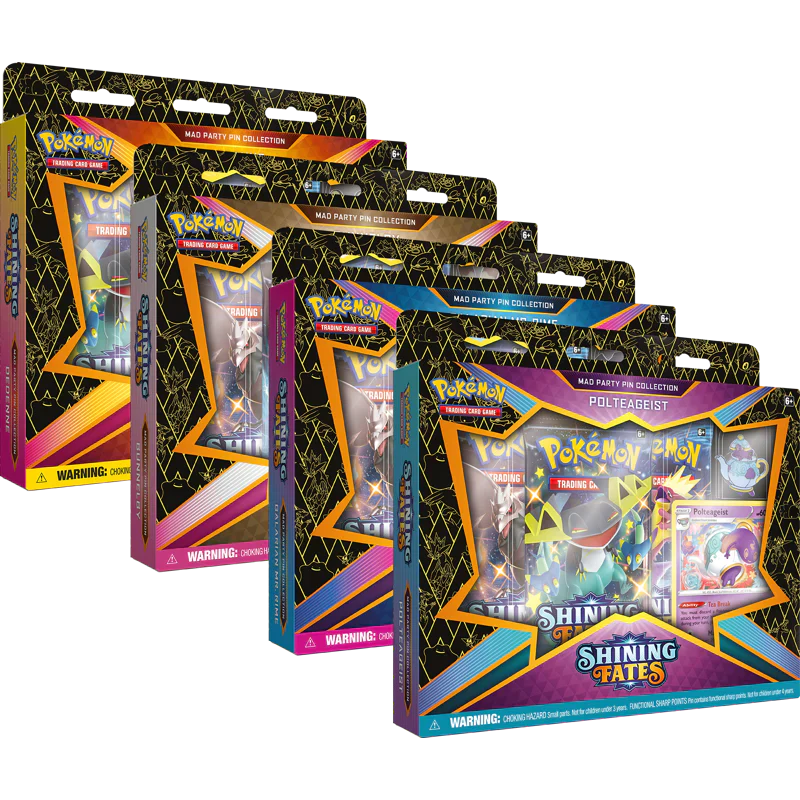 shining fates pokemon cards Pokemon TCG: Shining Fates Mad Party Pin Collection – BAM Cards
