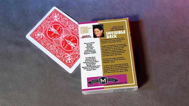 Invisible Deck Bicycle (Red) (6654130356373)