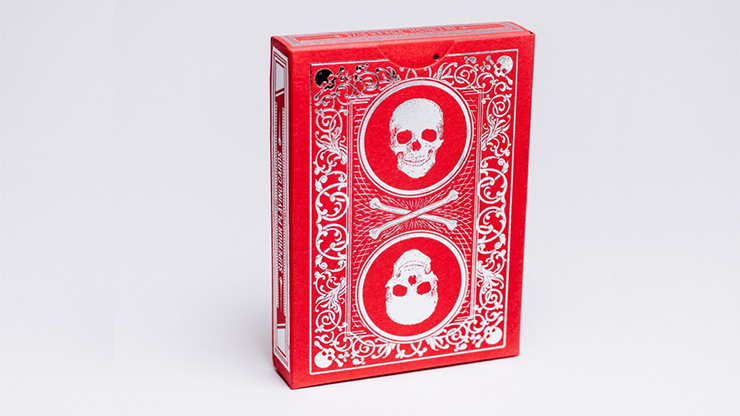 Superior Skull & Bones V2 (Red/Silver) Playing Cards (6386416976021)