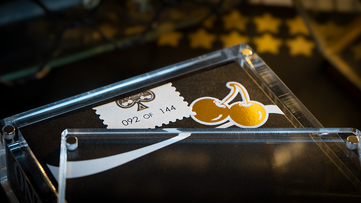 Limited Edition Cherry Casino Gilded (Monte Carlo Black and Gold) Numbered Seals Playing Cards (7113727049877)