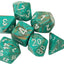 Dice Menagerie 10: Poly Marble Oxi Copper/White (7) (7043572629653)