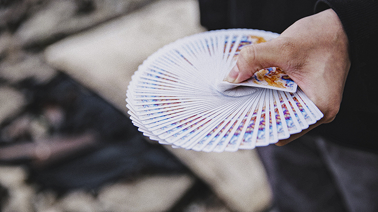 Fluid Art Orange (Cardistry Edition) Playing Cards (6372707532949)