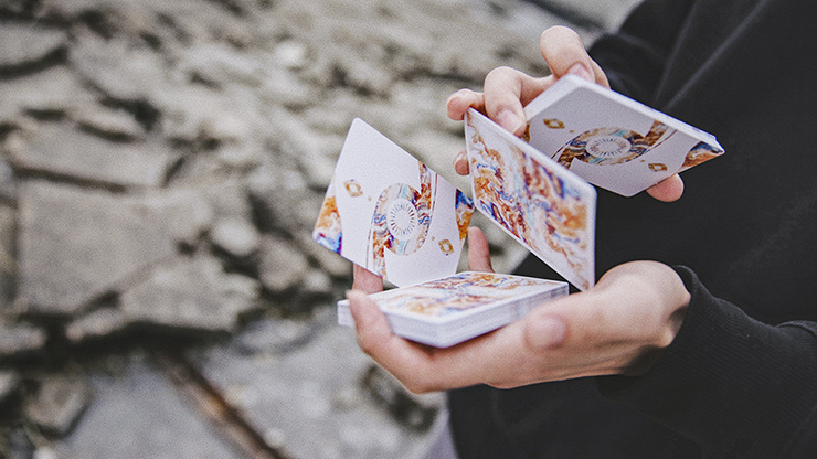 Fluid Art Orange (Cardistry Edition) Playing Cards (6372707532949)
