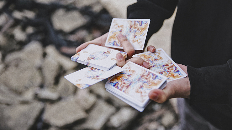 Fluid Art Orange (Cardistry Edition) Playing Cards (6372707532949)