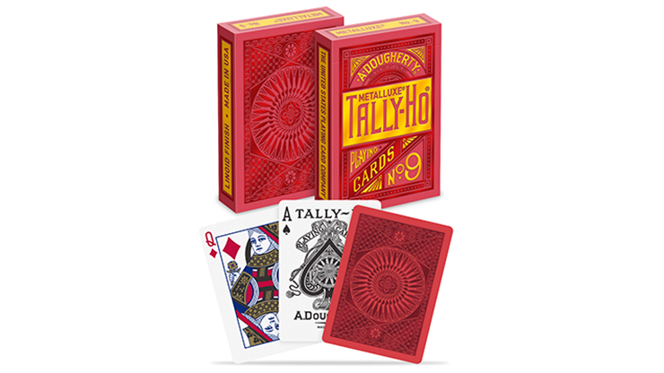 Tally-Ho Red (Circle) MetalLuxe Playing Cards