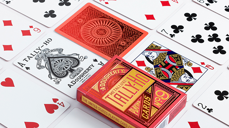Tally-Ho Red (Circle) MetalLuxe Playing Cards