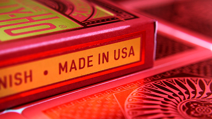 Tally-Ho Red (Circle) MetalLuxe Playing Cards