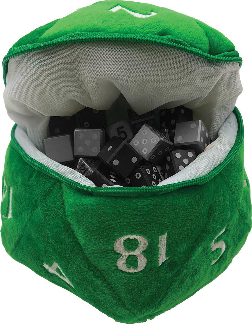 D20 Plush Dice Bag - Green (7067319107733)