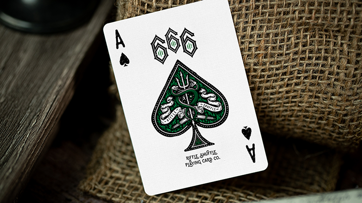 666 Dark Reserves - Green - BAM Playing Cards (5989369184405)