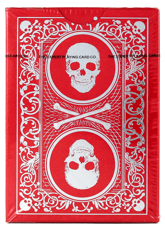 Superior Skull & Bones V2 (Red/Silver) - BAM Playing Cards (6386416976021)