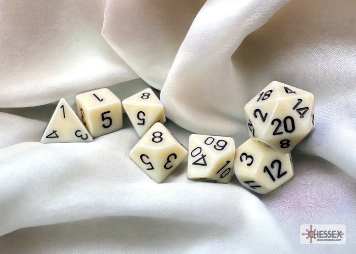 Opaque Ivory/Black Poly 7-die set
