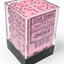 Opaque 12mm d6 Pastel Pink/black Dice Block (36 dice)