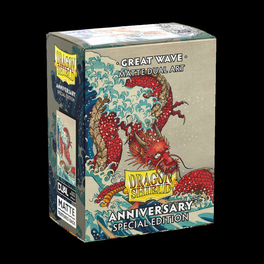 Dragon Shields: (100) Matte Dual Art - 25th Anniversary Special Edition Great Wave (DISPLAY 10)