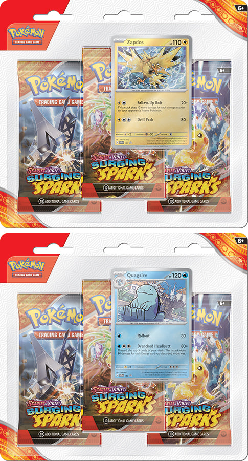 Pokemon TCG: Scarlet & Violet - Surging Sparks Three-Booster Blister