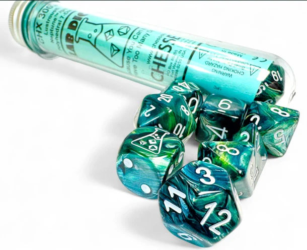 Lab Dice - Lustrous - Neptune/Grey Polyhedral 7-Die Set