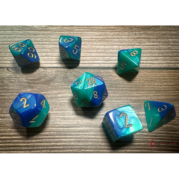 7-Die Set Gemini: Blue-Teal/Gold