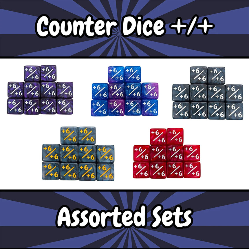 Assorted Counter Dice +/+ (10 Sets)