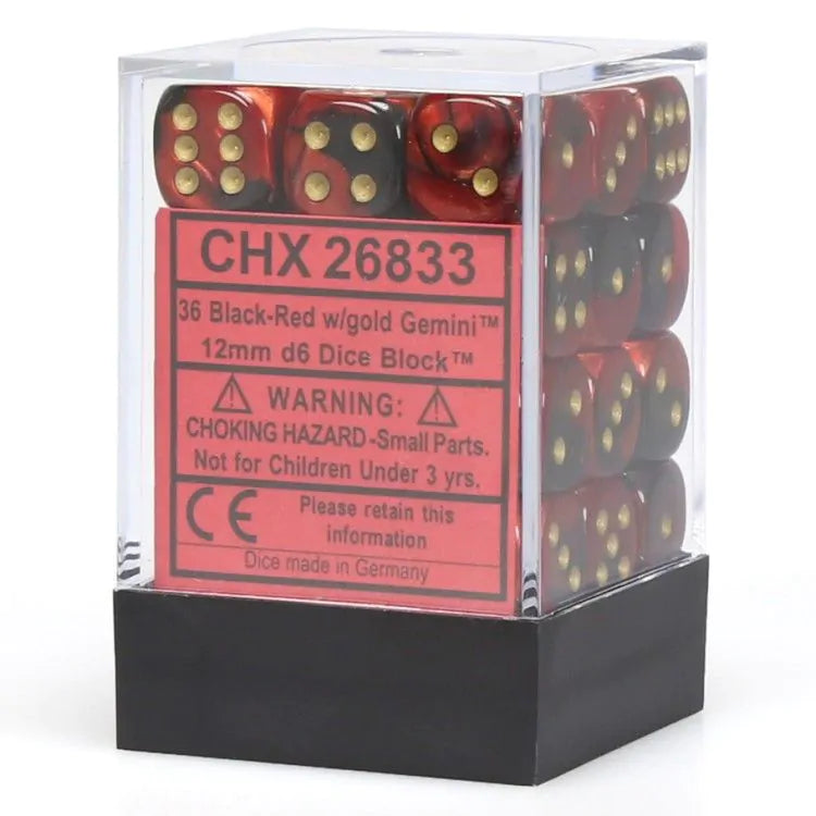 Gemini 2: 12mm D6 Black Red/Gold (36)