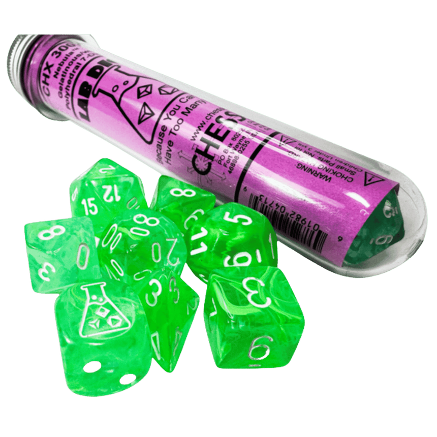 Lab Dice - Nebula - Gelantinous/white Polyhedral 7-Die Set