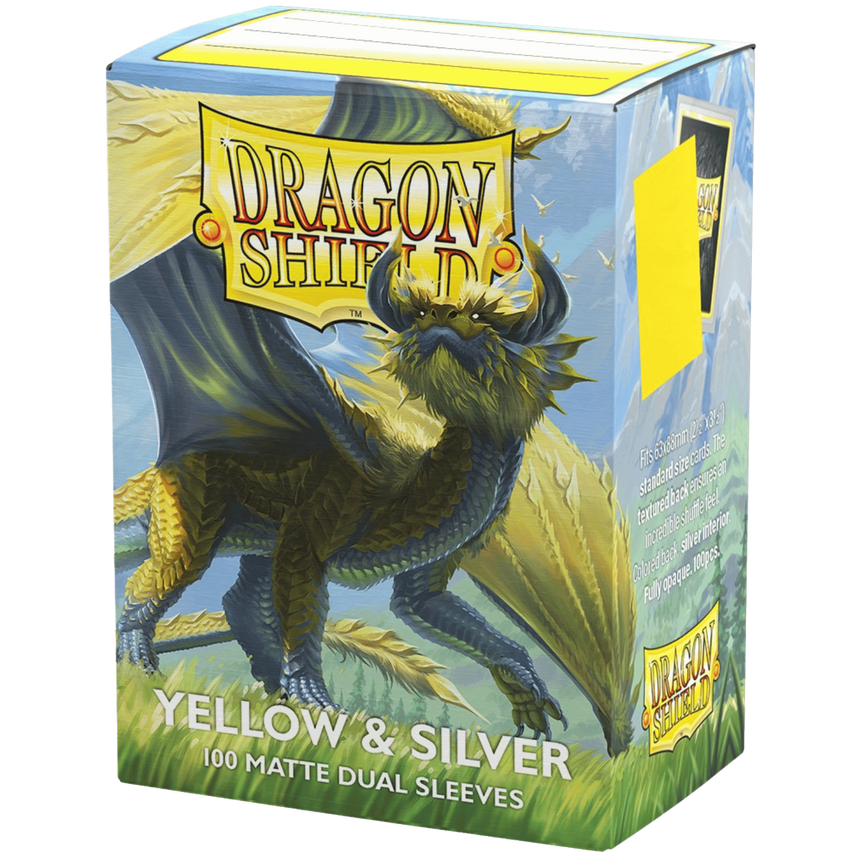 Dragon Shields - Yellow & Silver - Dual Matte Sleeves - Standard Size