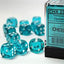 Translucent: 16mm D6 Teal/White (12)