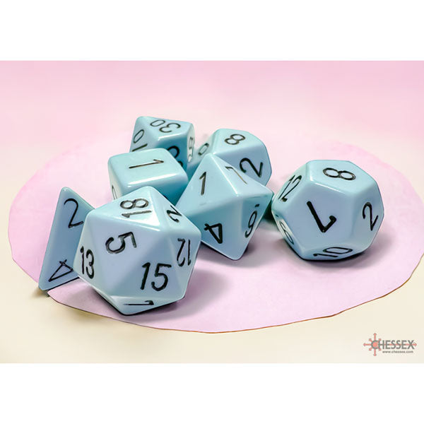 7-Die Set Opaque: Pastel Blue/Black