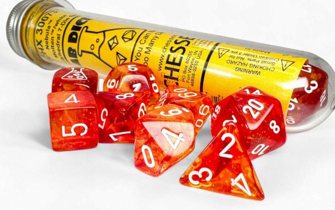 Lab Dice - Nebula - Molten/white Polyhedral 7-Die Set