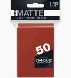 UltraPro Pro-Matte Standard Deck Protector Sleeves - 50ct - Red Matte