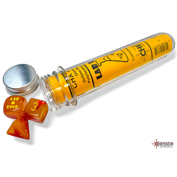7-Die Set Gemini: Red/Yellow Luminary (+bonus die) (Lab Dice 8)