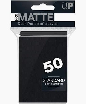 UltraPro Pro-Matte Standard Deck Protector Sleeves - 50ct - Black Matte