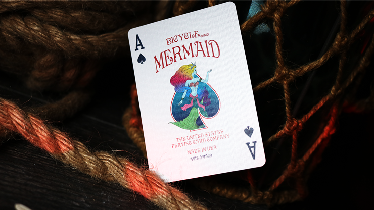 Mermaid Playing Cards (Red) (6365188882581)