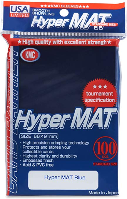 Sleeves: Full Size Hyper Matte Blue (100) USA Pack