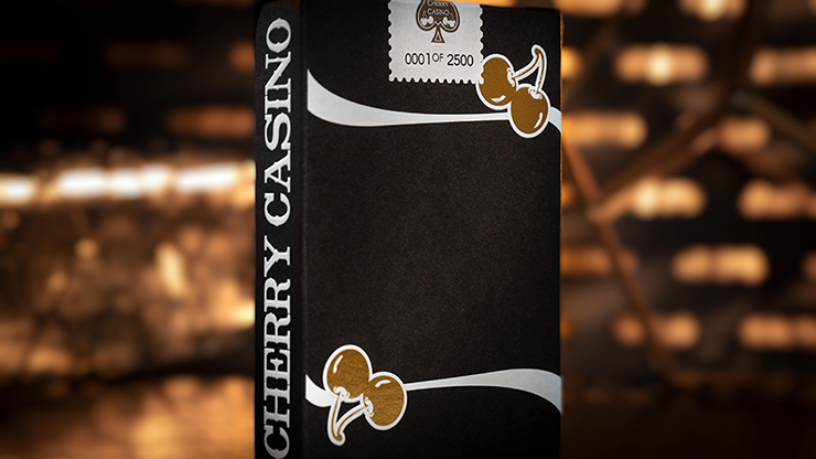 Limited Edition Cherry Casino Gilded (Monte Carlo Black and Gold) Numbered Seals Playing Cards (7113724461205)