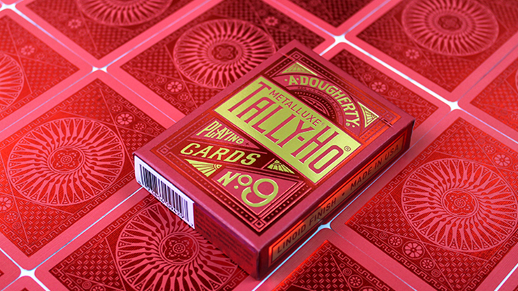 Tally-Ho Red (Circle) MetalLuxe Playing Cards