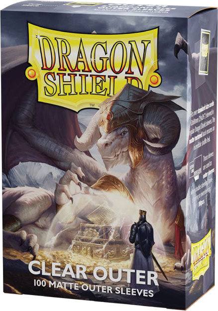 Dragon Shields: (100) Outer Sleeves - Matte Clear (DISPLAY 15)